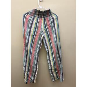 SO Striped Linen Blend Cropped Pants | Size M